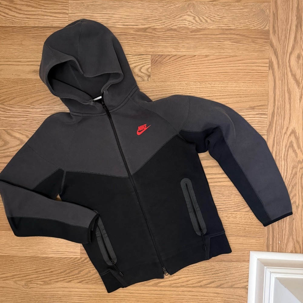Nike Men's Sportswear Tech Fleece Grey/Blck Full Zip Hoodie - S